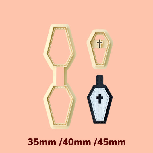 Coffin Cross   Keychain clay cutter