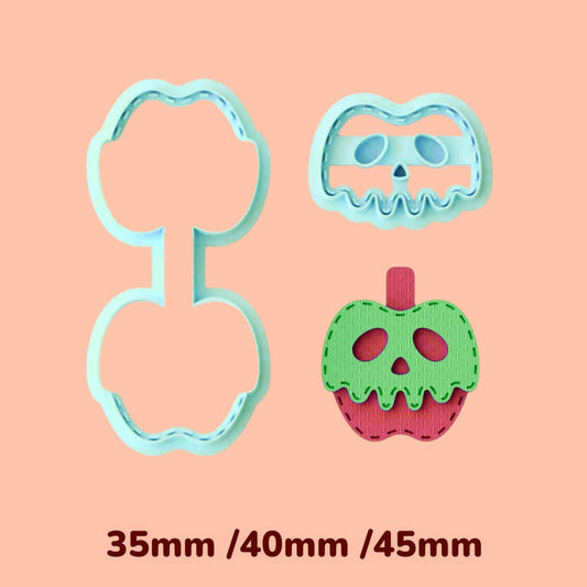 Halloween Apple Skull Key chain clay cutter