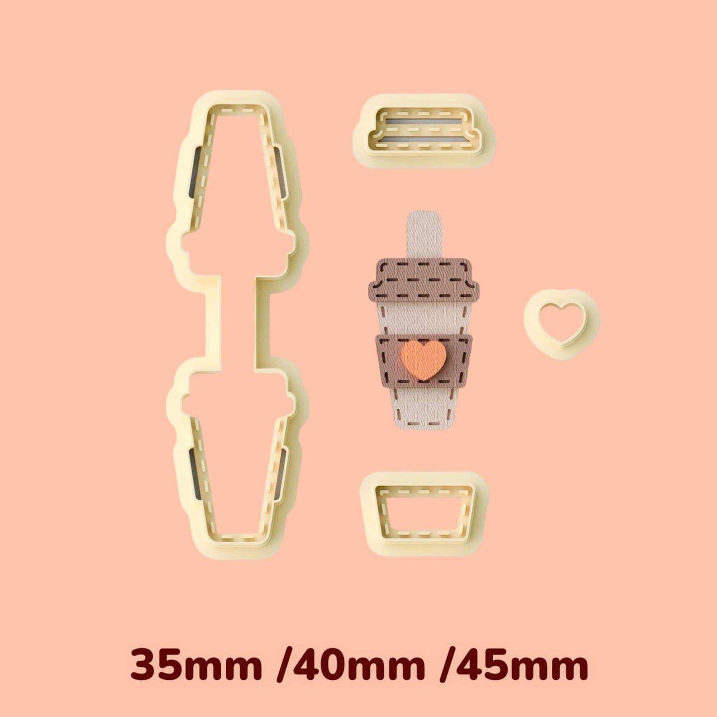 coffe cup Leather Keychain cutter