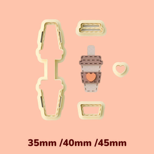 coffe cup Leather Keychain cutter