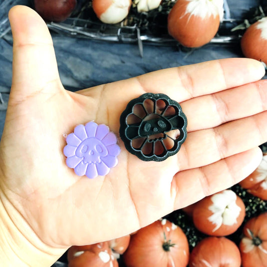 Flower with Skull B Halloween Clay cutter