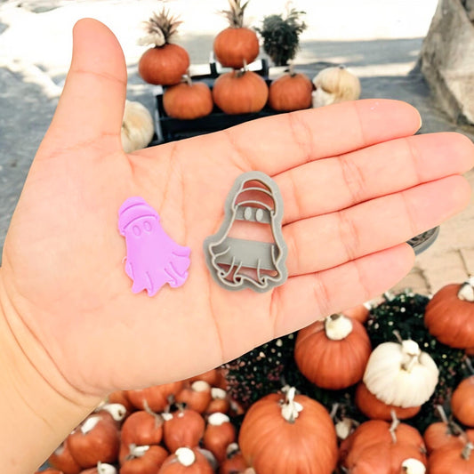 Ghost in a hat Halloween Clay cutter