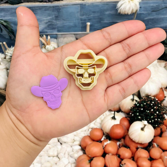 Skull cowboy  Halloween clay  cutter