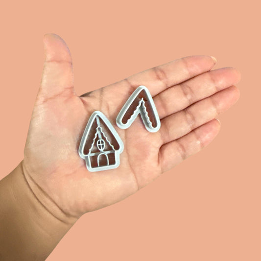 Christmas ginger bread house  Polymer clay cutter