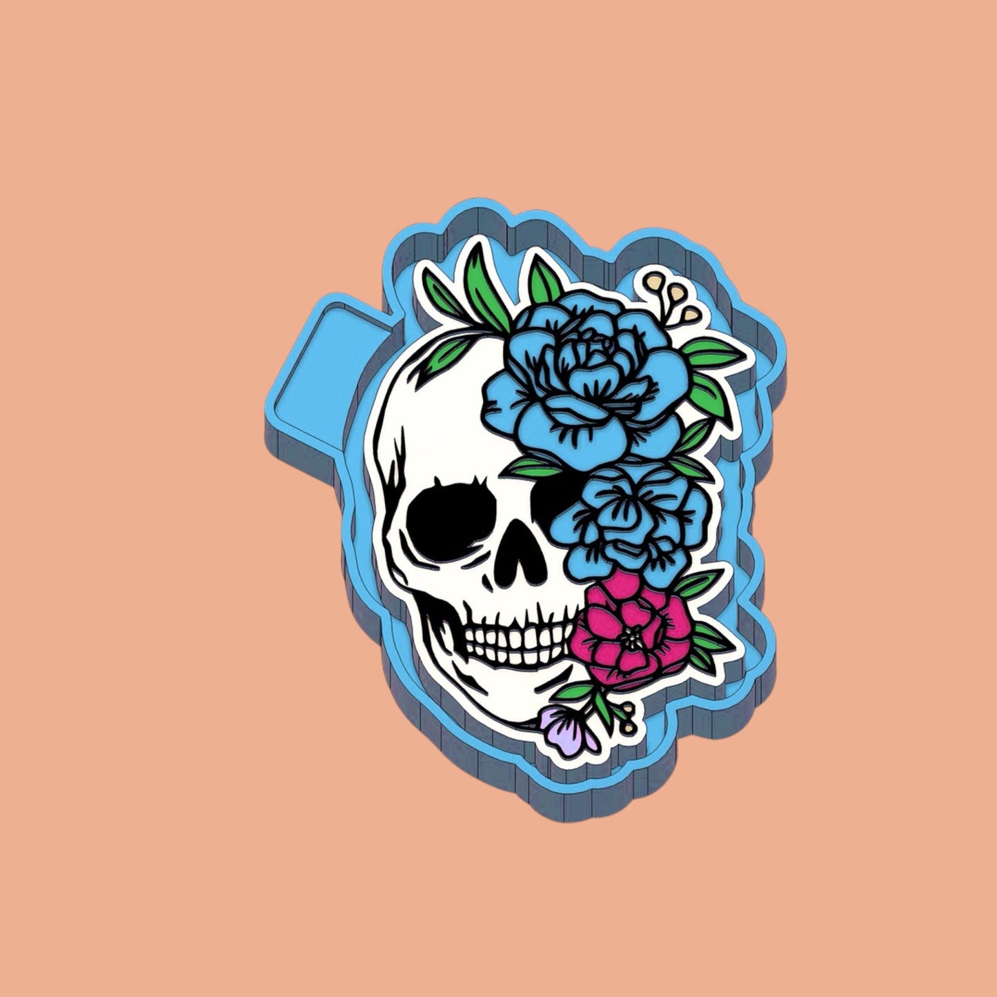 Halloween Floral Skull  Freshie Silicon Mold / Molder