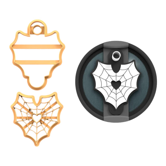 Heart Spider web Tumbler topper cutter | halloween clay cutter