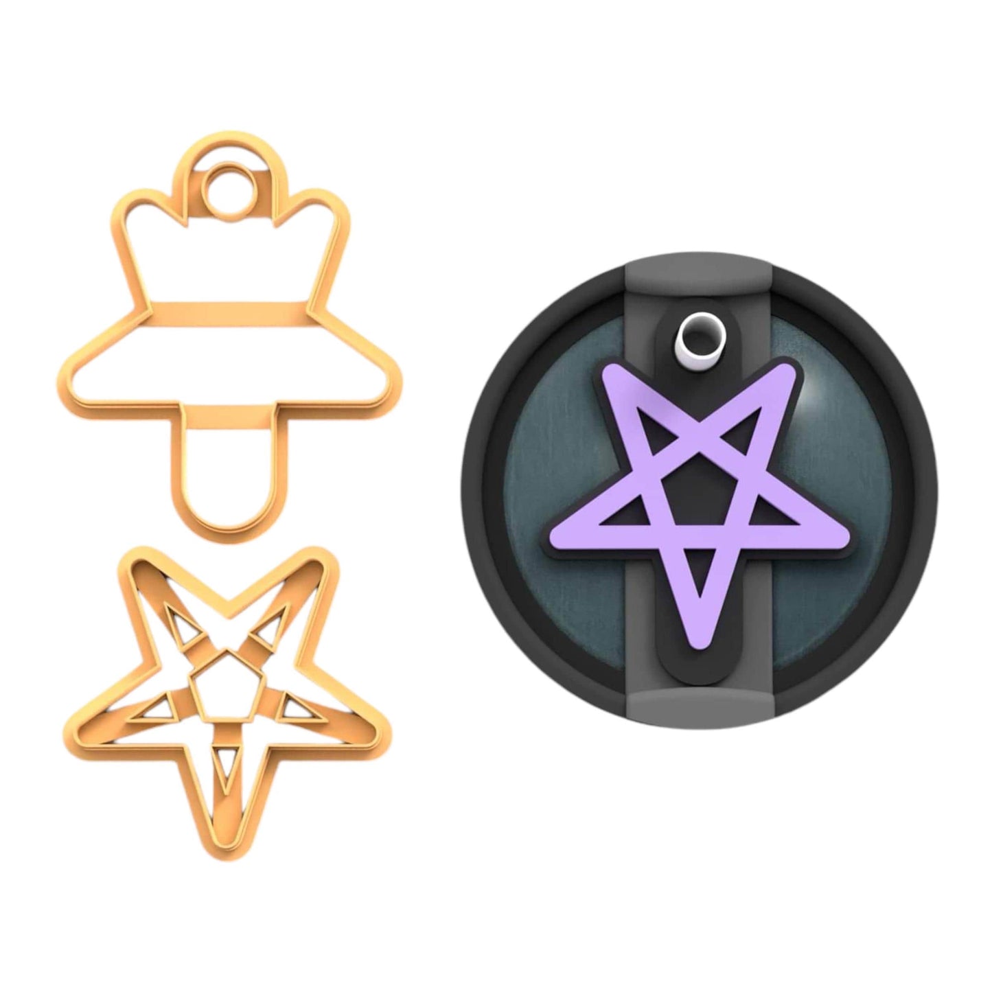 Pentagram Tumbler topper cutter | halloween clay cutter