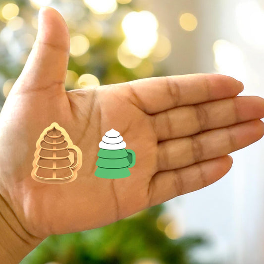 Christmas Tree cup Polymer clay cutter | Holiday cutter  | unique clay cutter