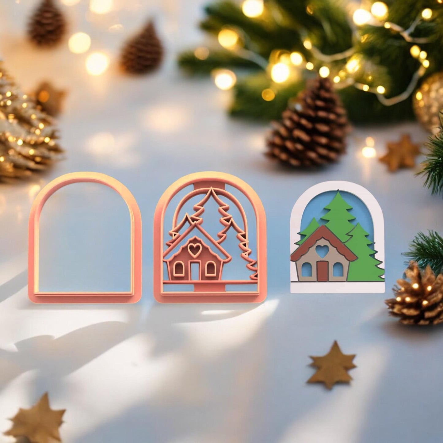 Winter Scene   Christmas Polymerclay cutter| Holiday Clay cutter