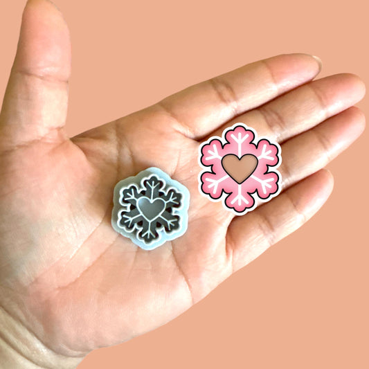 Snow flakes with heart   Clay cutter | Polymer clay