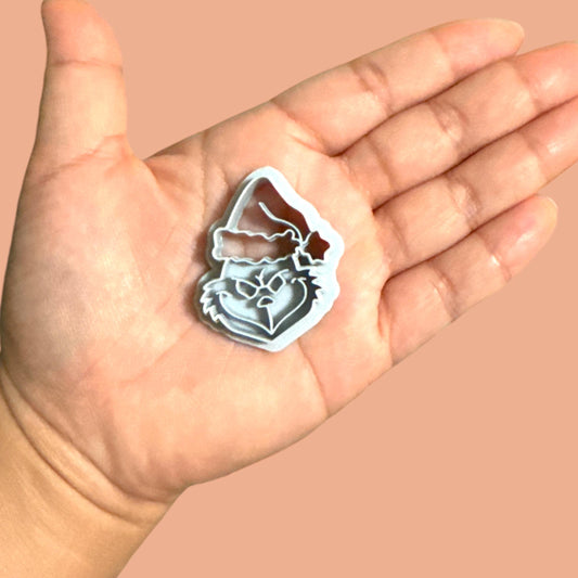 Grinch Face Polymer clay cutter