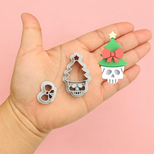 Christmas Skull Tree clay cutter | Halloween clay cutter