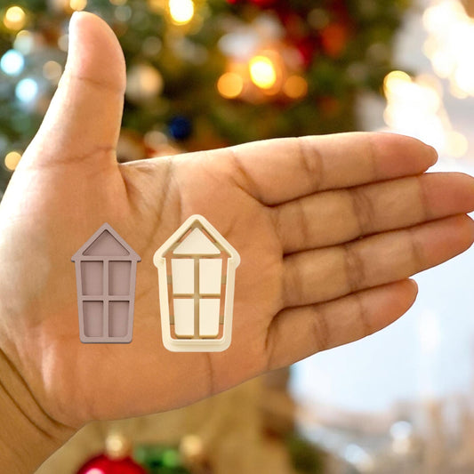 Christmas long house Polymer clay cutter | Holiday cutter  | unique clay cutter
