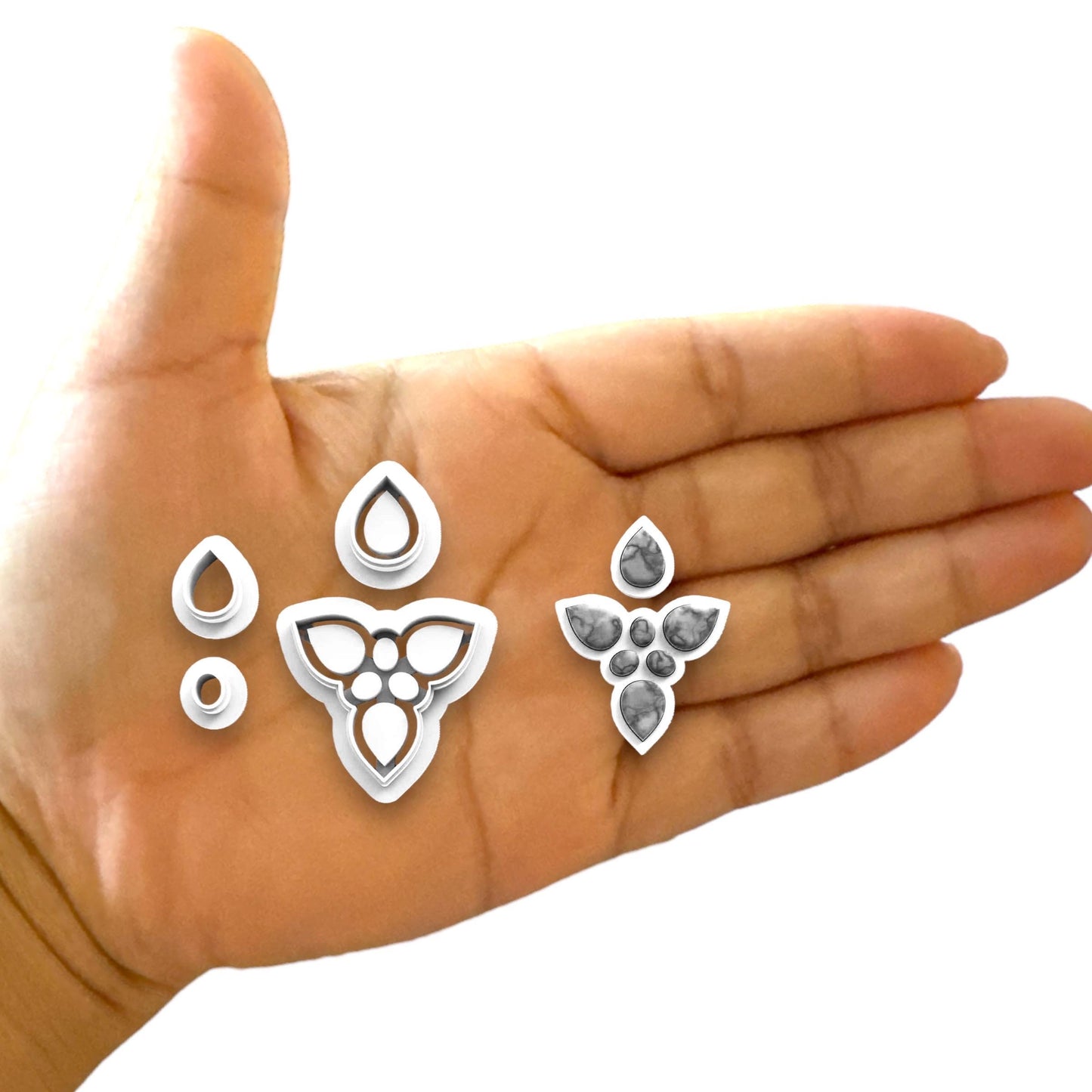 Earring with precious Stone C Polymer Clay cutter