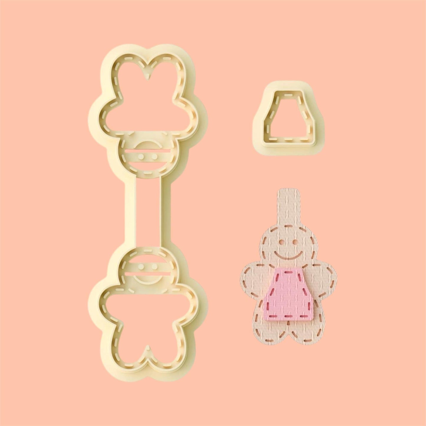 Ginger Bread Girl Keychain clay cutter