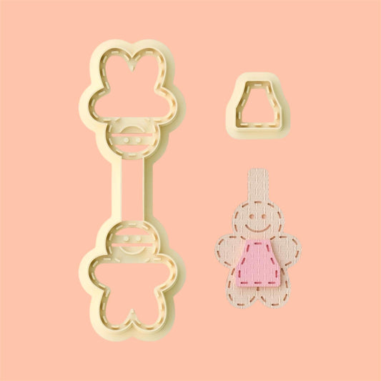 Ginger Bread Girl Keychain clay cutter
