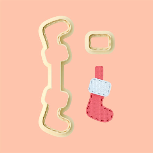Christmas Socks  Keychain clay cutter