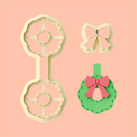 Christmas Wreath Keychain clay cutter