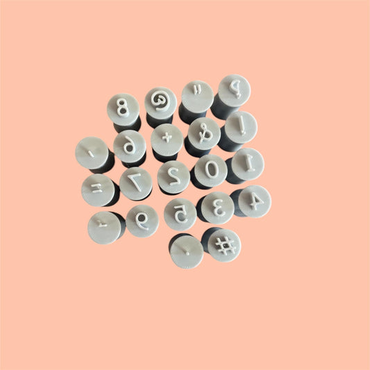 Number  Set  Clay stamps | Polymer clay Letter stamps.