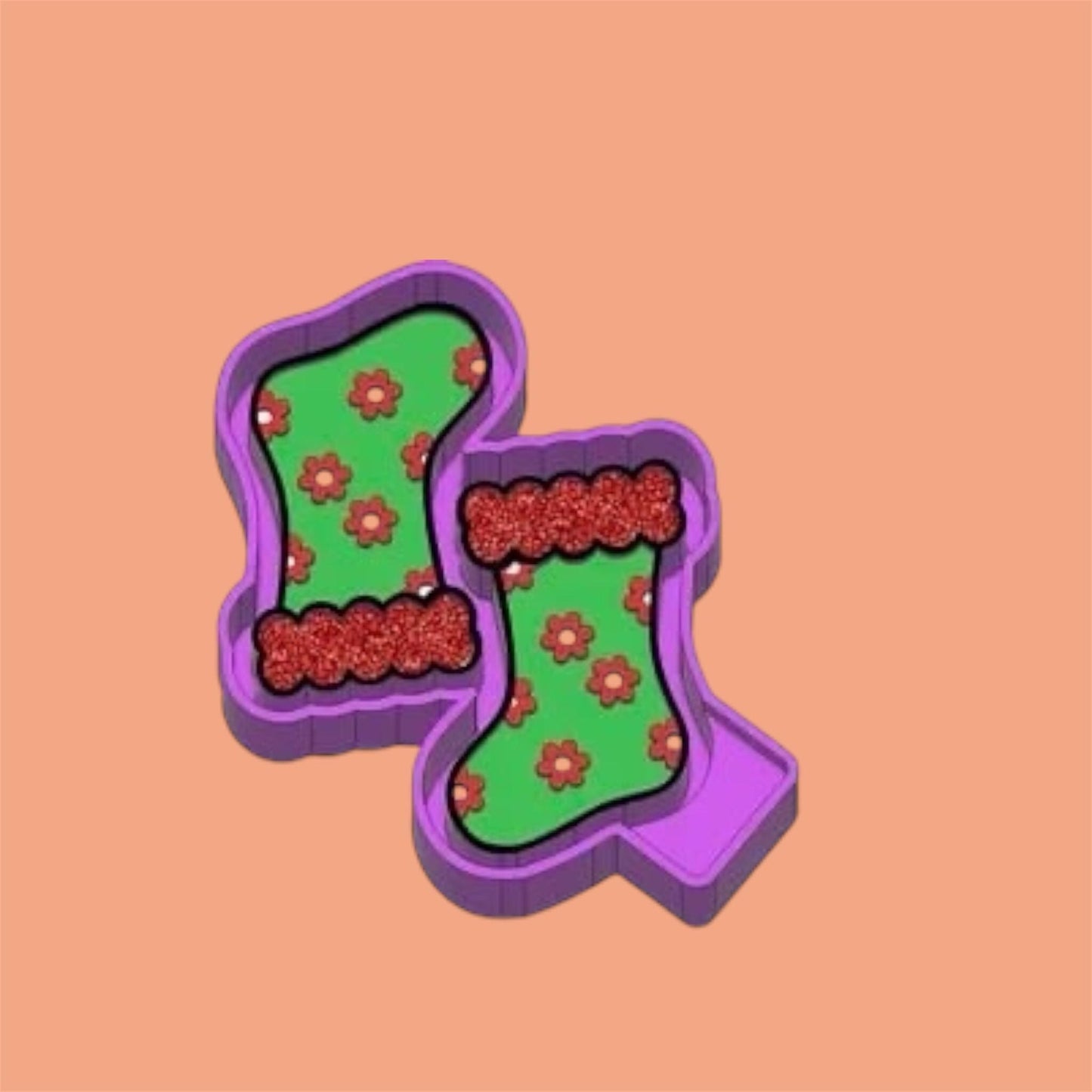 Christmas Socks  Freshie Silicon Mold / Molder