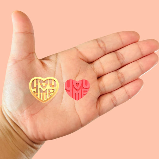 Valentines you me   Polymer clay cutter