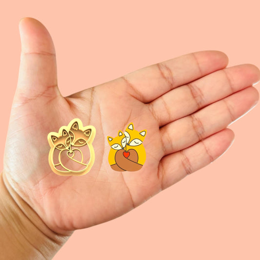Foxes in love Polymerclay cutter | Valentines cutter