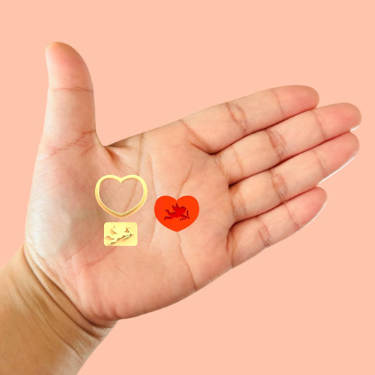 Cupid stamps Valentines clay cutter