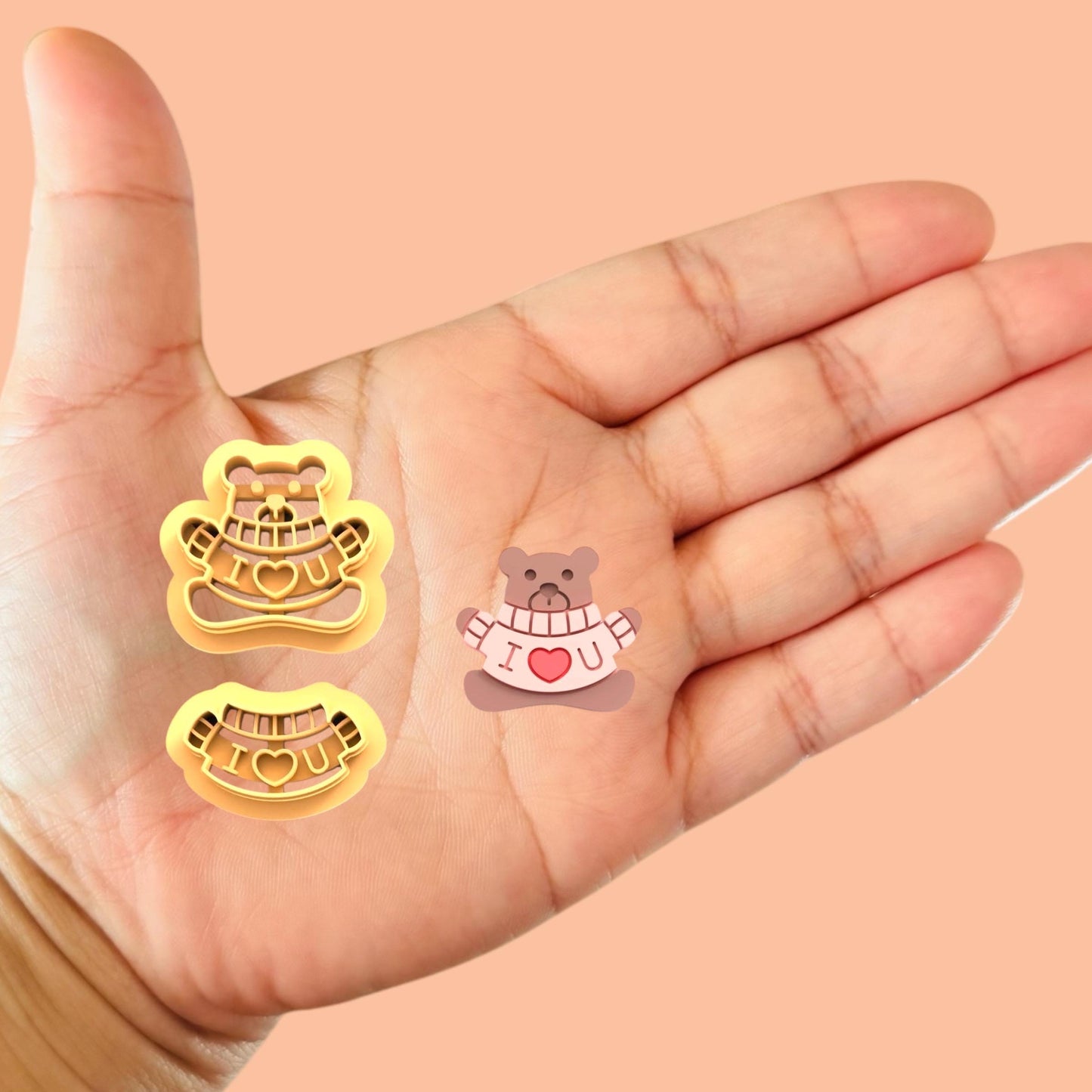 Teddy Bear in a sweater Valentines cutter