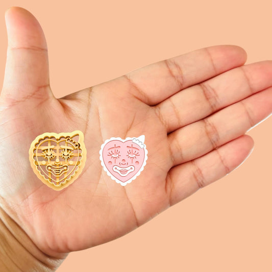 Heart clown Valentines Cutter
