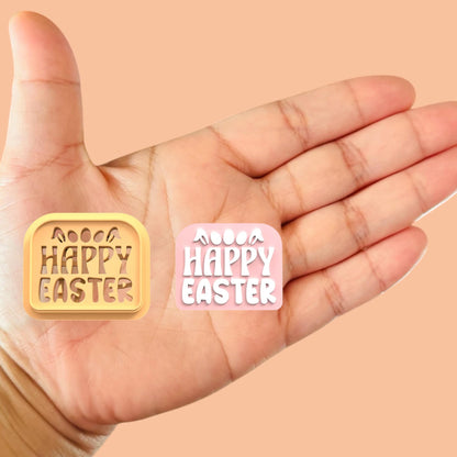 Easter Stamp Happy Easter Polymer clay cutter