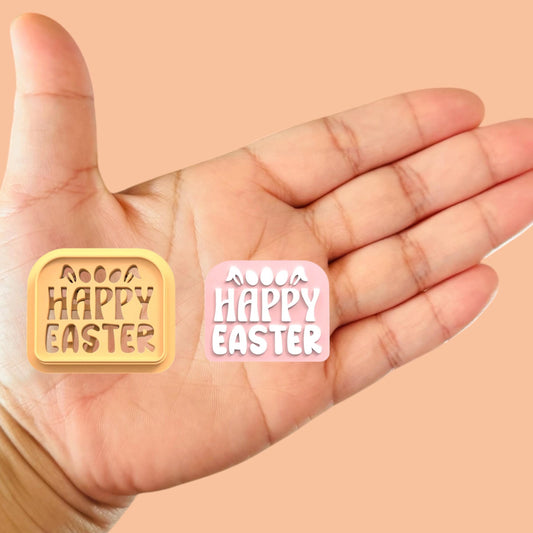 Easter Stamp Happy Easter Polymer clay cutter