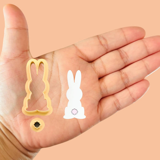 Easter Bunny and Tail Polymer clay cutter