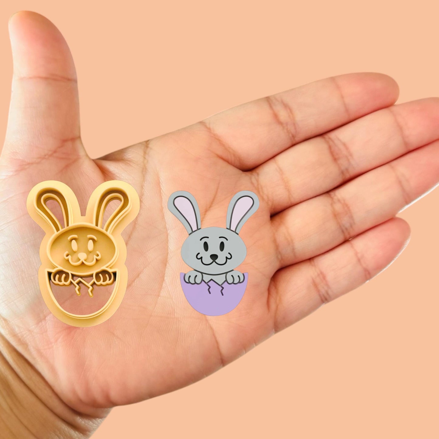 Easter Bunny from an egg Polymer clay cutter