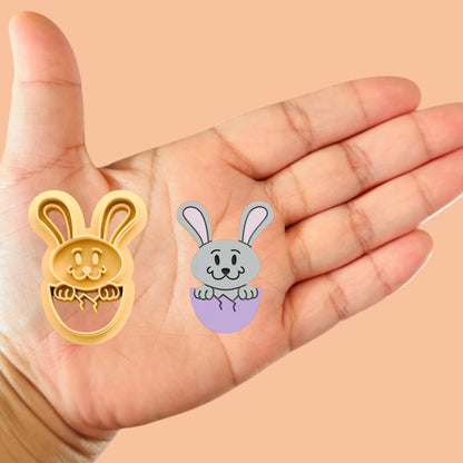 Easter Bunny from an egg Polymer clay cutter