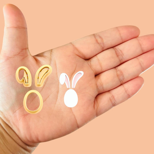 Easter Egg with Bunny Ears Polymer clay cutter