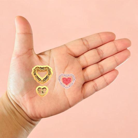 Valentines cutter Barbed Wire heart with Ruby Heart