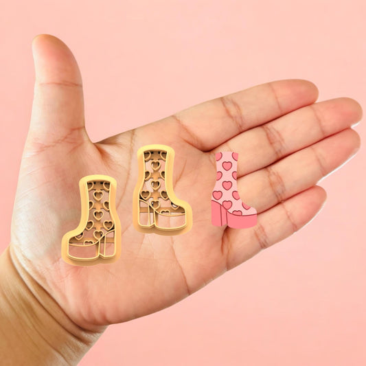 Boots with heart Valentines cutter