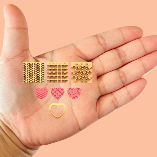 Textured stamp with Heart cutter