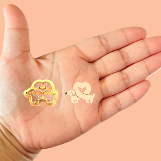 Dachshund Heart clay cutter