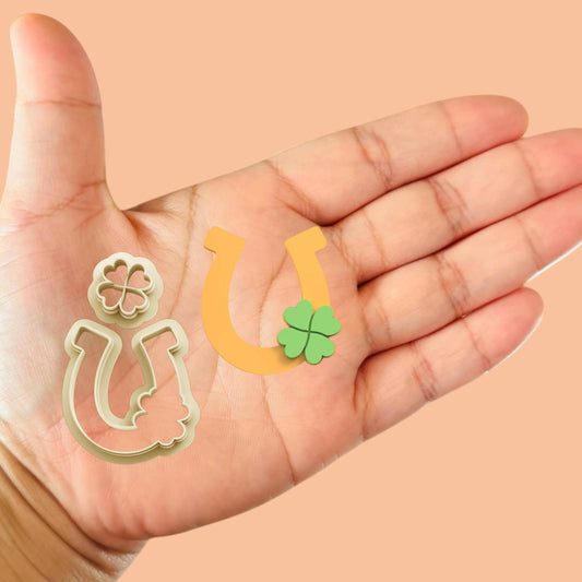 Horseshoe and Clover Polymer clay cutter