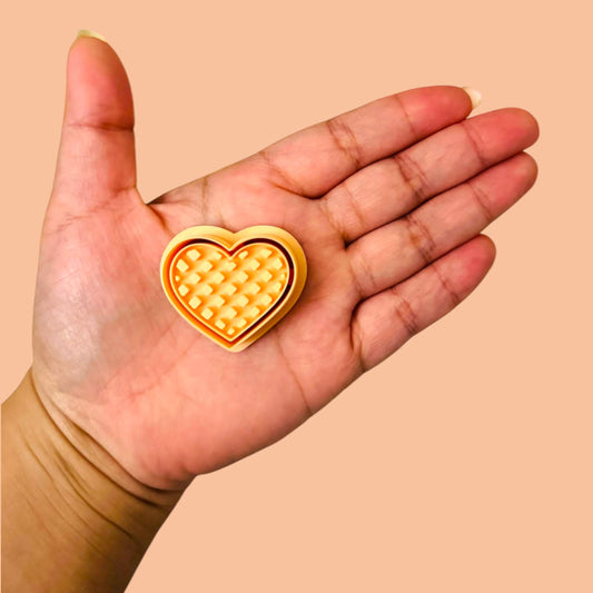 Valentine Heart Waffle Polymer Clay Cutters