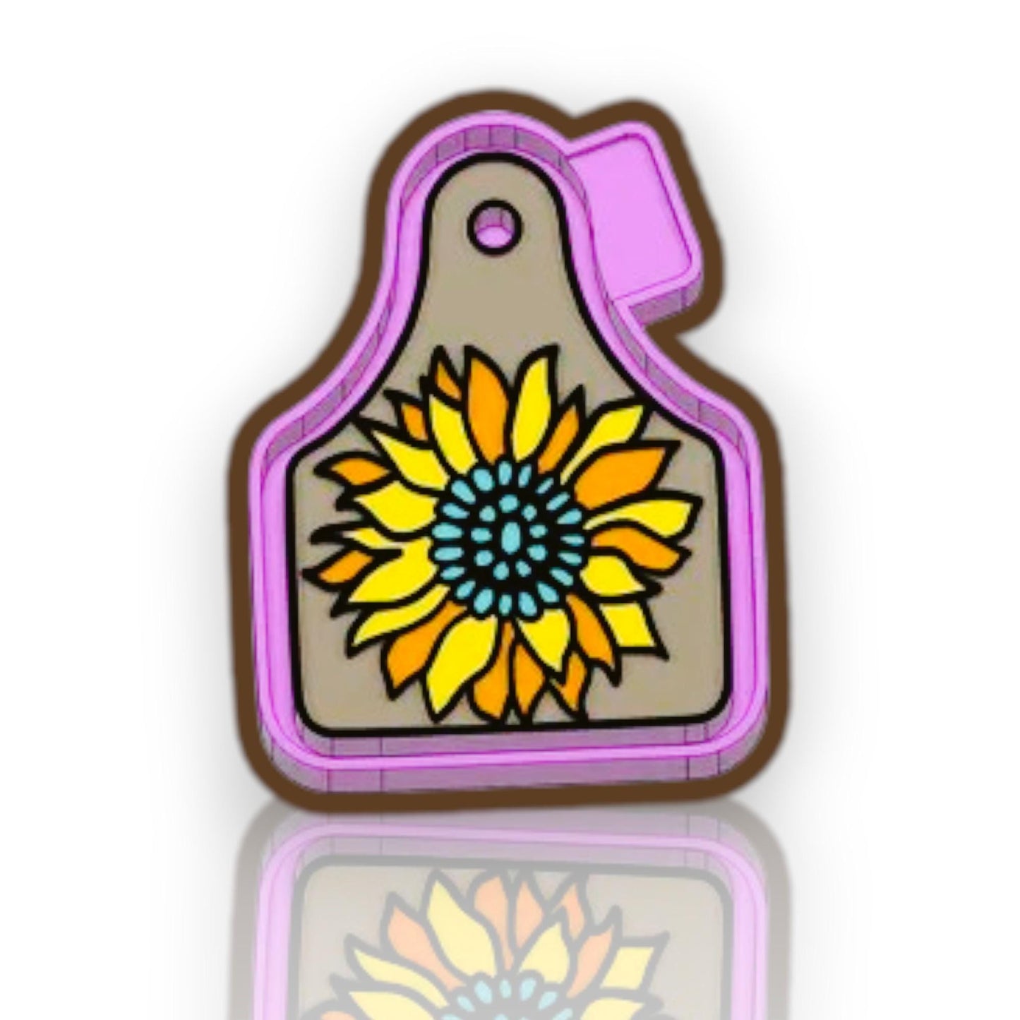 Cow tag sunflower silicon Mold / Molder
