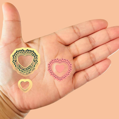 Frame Heart with little Heart Clay cutter