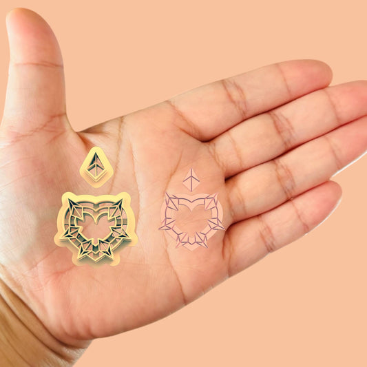 Crystal Heart Earring Combo Clay cutter